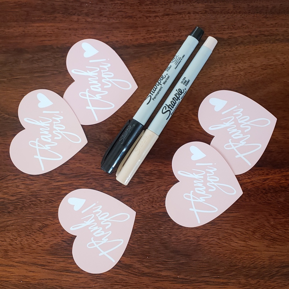 50 Piece Pink Hearts Boutique Shipping Bundle | Polymailers Cards Stickers - Picture 6 of 7